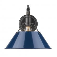  3306-1W BLK-NVY - Orwell 1-Light Wall Sconce in Matte Black with Matte Navy