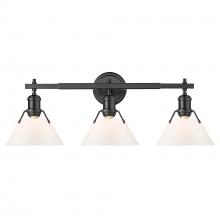  3306-BA3 BLK-OP - Orwell BLK 3 Light Bath Vanity in Matte Black with Opal Glass