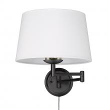  3692-A1W BLK-MWS - Eleanor Articulating Wall Sconce in Matte Black with Modern White Shade