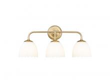  6954-BA3 BCB-OP - Dorinda 3-Light Vanity Light in Brushed Champagne Bronze with Opal Glass