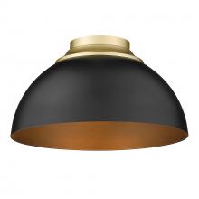  6956-FM OG-BLK - Zoey Flush Mount in Olympic Gold with Matte Black Shade