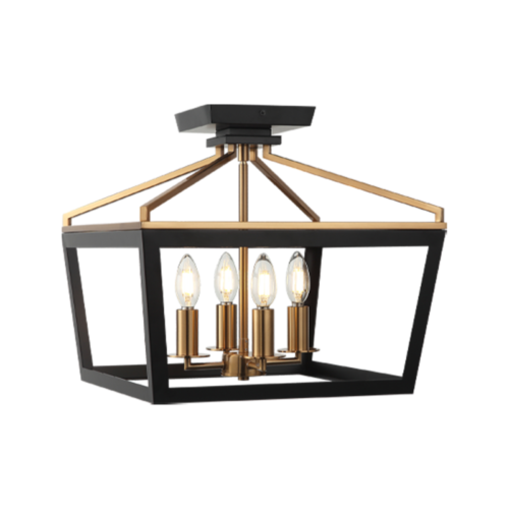 Mavonshire Black + Aged Gold Brass Ceiling Mount