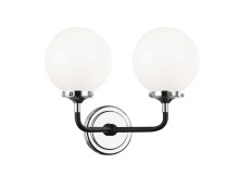 Matteo Lighting W58202CHOP - Particles Black and Chrome Wall Sconce