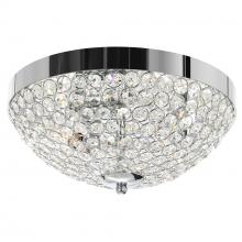  QS8357C12C - Globe 3 Light Bowl Flush Mount With Chrome Finish