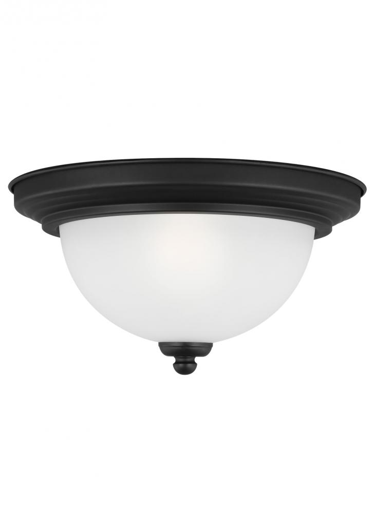 Geary transitional 1-light LED indoor dimmable ceiling flush mount fixture in midnight black finish