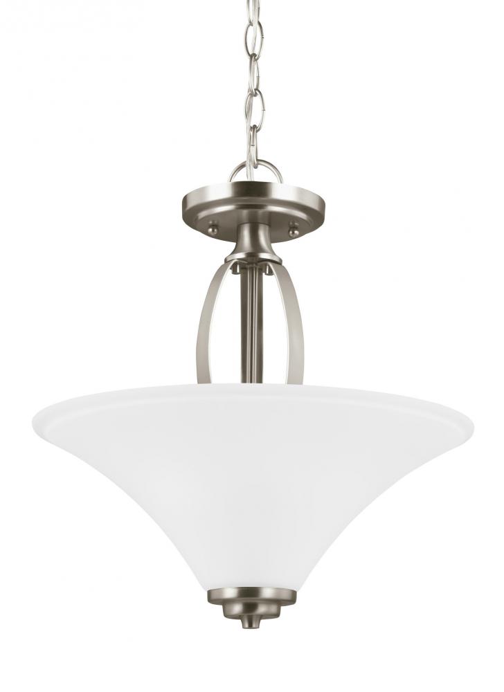 Metcalf Two Light Semi-Flush Convertible Pendant