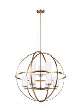  3124609EN3-848 - Alturas contemporary 9-light LED indoor dimmable ceiling chandelier pendant light in satin brass gol