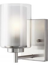  4137301EN3-962 - Elmwood Park traditional 1-light LED indoor dimmable bath vanity wall sconce in brushed nickel silve