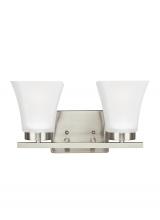  4411602EN3-962 - Bayfield contemporary 2-light LED indoor dimmable bath vanity wall sconce in brushed nickel silver f