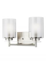  4437302EN3-962 - Elmwood Park traditional 2-light LED indoor dimmable bath vanity wall sconce in brushed nickel silve