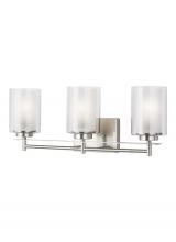  4437303EN3-962 - Elmwood Park traditional 3-light LED indoor dimmable bath vanity wall sconce in brushed nickel silve