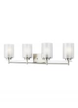  4437304EN3-962 - Elmwood Park traditional 4-light LED indoor dimmable bath vanity wall sconce in brushed nickel silve