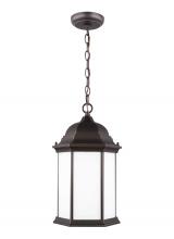  6238751EN3-71 - Sevier traditional 1-light LED outdoor exterior ceiling hanging pendant in antique bronze finish wit