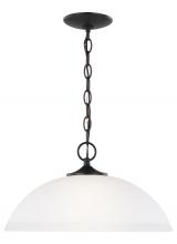  6516501EN3-112 - Geary transitional 1-light LED indoor dimmable ceiling hanging single pendant light in midnight blac