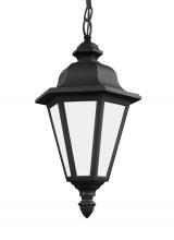  69025EN3-12 - Brentwood traditional 1-light LED outdoor exterior ceiling hanging pendant in black finish with smoo