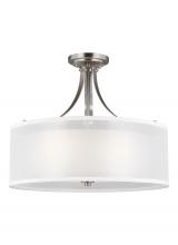  7737303EN3-962 - Elmwood Park traditional 3-light LED indoor dimmable ceiling semi-flush mount in brushed nickel silv