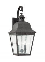  8463EN-46 - Chatham traditional 2-light LED outdoor exterior wall lantern sconce in oxidized bronze finish with