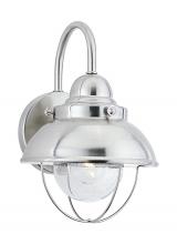  8870EN3-98 - Sebring transitional 1-light LED outdoor exterior small wall lantern sconce in brushed stainless sil