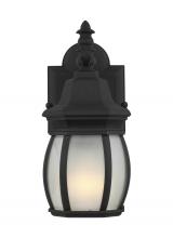  89104EN3-12 - Wynfield traditional 1-light LED outdoor exterior small wall lantern sconce in black finish with fro