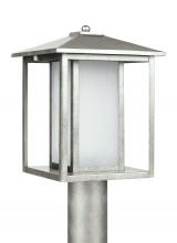  89129EN3-57 - Hunnington contemporary 1-light LED outdoor exterior post lantern in weathered pewter grey finish wi