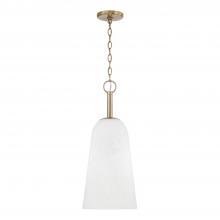  356911MA - 1-Light Pendant in Matte Brass with Faux Alabaster Glass