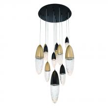  43859-041 - Ecrou 12 Light Chandelier in Mixed Black + Brass