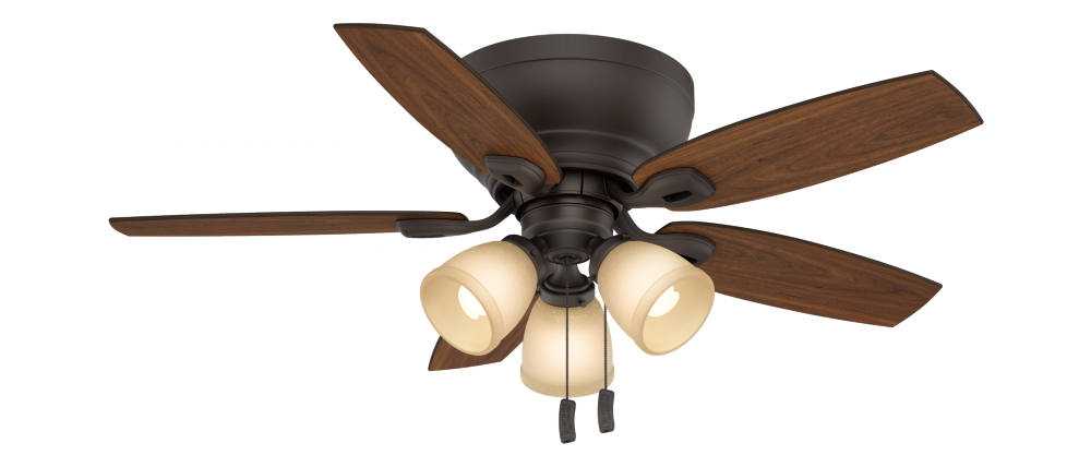 Casablanca 44 inch Durant Maiden Bronze Low Profile Ceiling Fan with Light Kit and Pull Chain