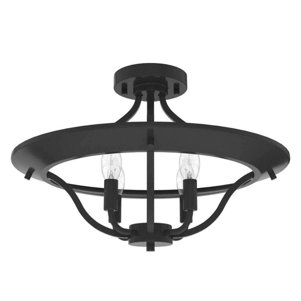 Hunter Perch Point Noble Bronze 4 Light Medium Flush Mount Ceiling Light Fixture