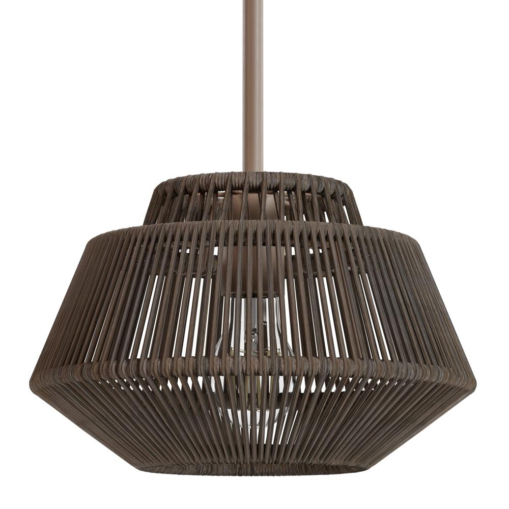 Hunter Brookhollow Sable Rattan and Sable 1 Light Mini Pendant Ceiling Light Fixture