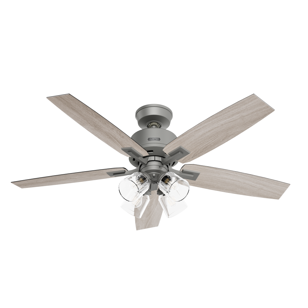 Hunter 52 inch Gatlinburg HunterExpress Matte Silver Ceiling Fan with LED Light Kit