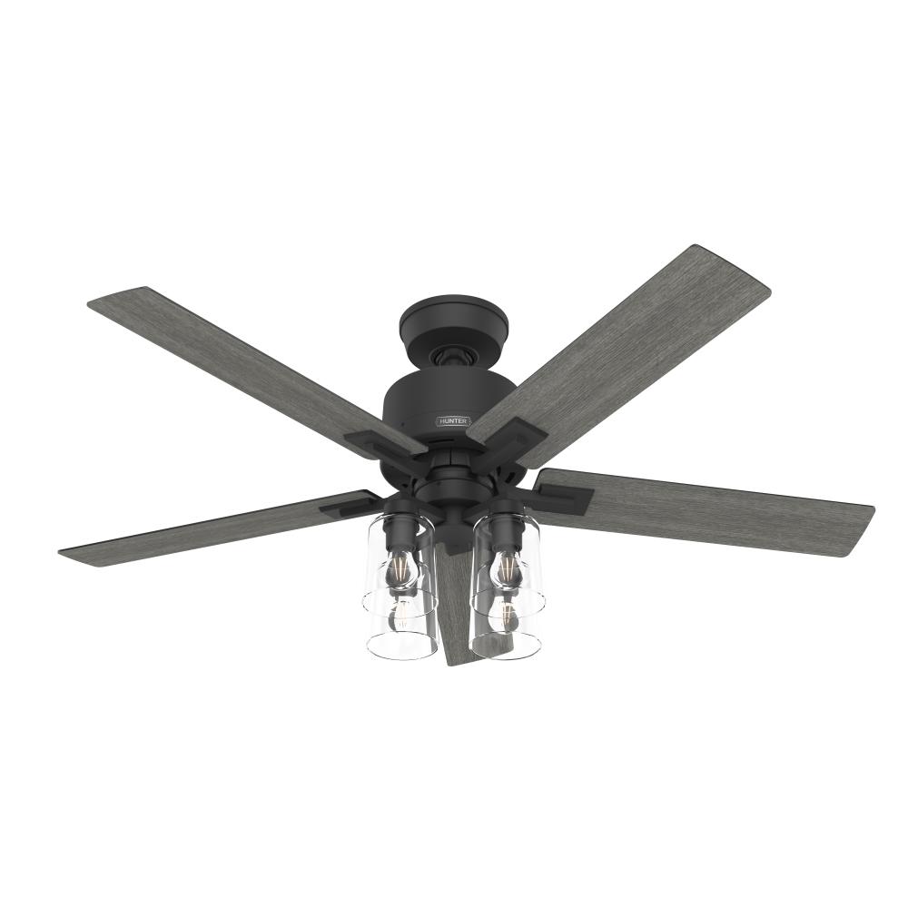 Hunter 52 inch Techne Wi-Fi HunterExpress Matte Black Ceiling Fan with LED Light Kit