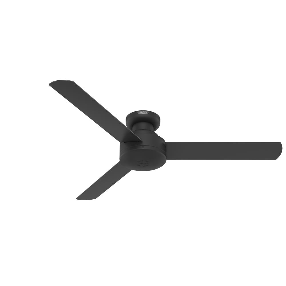 Hunter 52 inch Presto Matte Black Low Profile Ceiling Fan and Wall Control