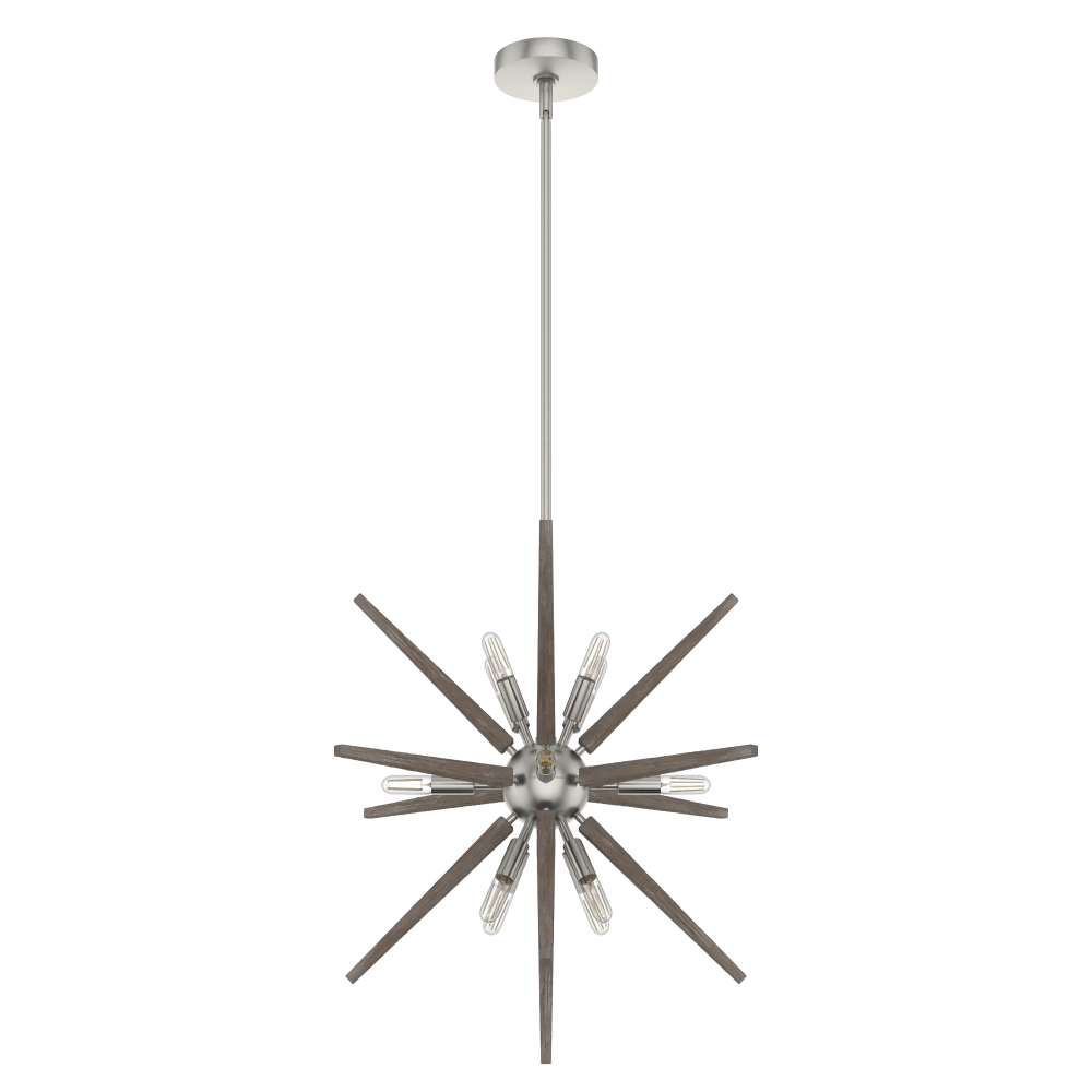 Hunter Jupiter Star Brushed Nickel 12 Light Large Pendant Ceiling Light Fixture