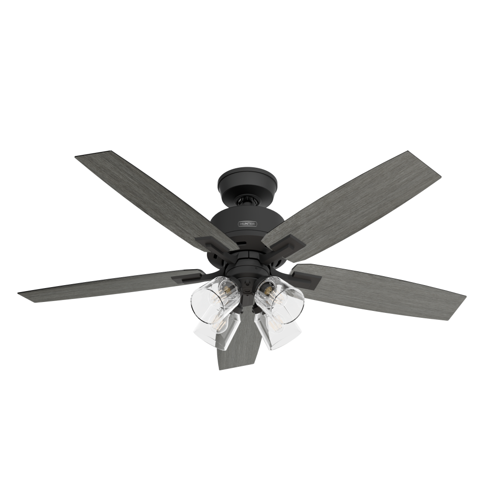 Hunter 52 inch Gatlinburg HunterExpress Matte Black Ceiling Fan with LED Light Kit