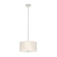  19380 - Brushed Nickel with Painted Cased White Glass 3 Light Pendant Ceiling Light Fixture