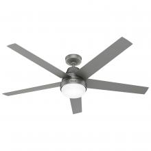  52834 - Hunter 60" Aerodyne Wi-Fi ENERGY STAR® Matte Silver Ceiling Fan w/ LED Light Kit and Handheld Re