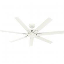  53436 - Hunter 60 inch Downtown ENERGY STAR® Matte White Damp Rated Ceiling Fan and Wall Control