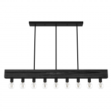  19059 - Hunter Donelson Natural Black Iron and Dark Ash 9 Light Large Chandelier Ceiling Light Fixture