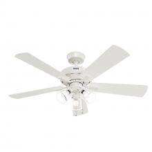  52535 - Hunter 52 inch Crestfield HunterExpress Fresh White Ceiling Fan with LED Light Kit and Pull Chain