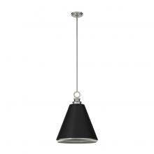  19447 - Hunter Klein Brushed Nickel and Flat Matte Black 3 Light Pendant Ceiling Light Fixture