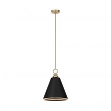  19444 - Hunter Klein Alturas Gold and Flat Matte Black 1 Light Pendant Ceiling Light Fixture