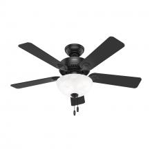  52790 - Hunter 44 inch Swanson ENERGY STAR® Matte Black Ceiling Fan with LED Light Kit and Pull Chain