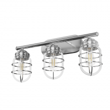  19051 - Hunter Starklake Chrome 3 Light Bathroom Vanity Wall Light Fixture