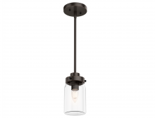 Hunter 19008 - Hunter Devon Park Onyx Bengal with Clear Glass 1 Light Pendant Ceiling Light Fixture