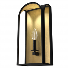  19729 - Hunter Dukestown Natural Black Iron and Gold Leaf 1 Light Sconce Wall Light Fixture