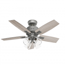  52427 - Hunter 44 inch Gatlinburg HunterExpress Matte Silver Ceiling Fan with LED Light Kit