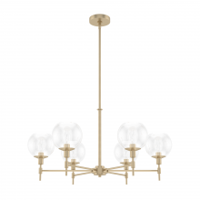  19743 - Hunter Xidane Alturas Gold with Clear Glass 6 Light Chandelier Ceiling Light Fixture