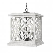  16-1364WT - Coastal Living Chatham Wood Lantern (White)