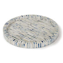  20-1181 - Regina Andrew Bone and Indigo Tray Round