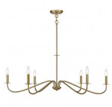  V6-L1-2220-6-322 - Jasmine 6 -Light Chandelier in Warm Brass